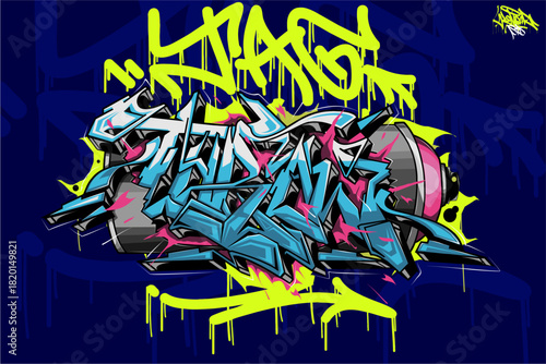 Graffiti Tag Throw illustration Decorative colourful