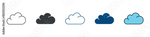 Cloud Icon Set Multiple Style Collection
