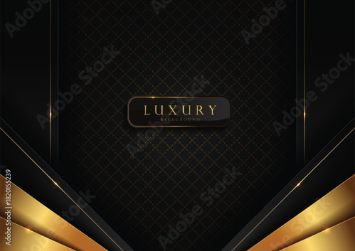 Luxury Black Gold Geometric Pattern Background Design Elegant HD Wallpaper Graphics, Web Templates Cover Design.