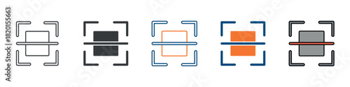 Scan Icon Set Multiple Style Collection