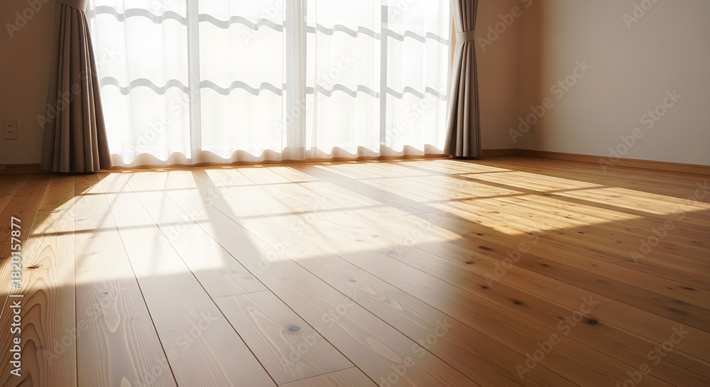 custom made wallpaper toronto digitalSunlight streaming through window onto hardwood floor in empty room creating warm and inviting atmosphere with natural light and clean lines