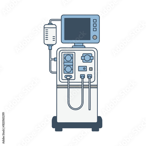 Medical dialysis machine illustration for healthcare technology