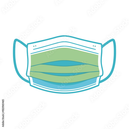 Medical surgical face mask illustration for health protection