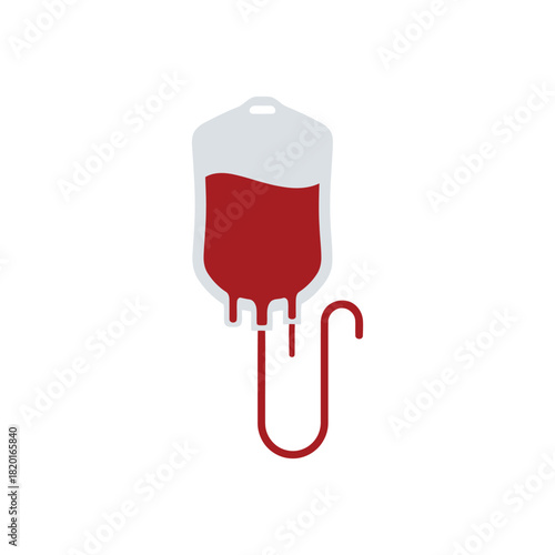 Medical blood bag with iv drip tube for transfusion or donation