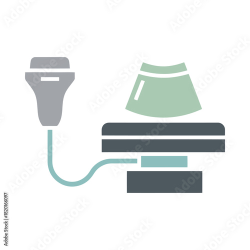 Medical ultrasound diagnostic imaging device and scan icon vector