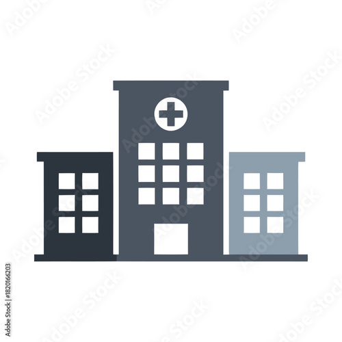 Hospital building medical center flat icon healthcare illustration