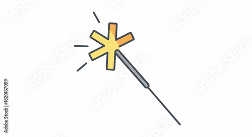 Sparkler celebrating a happy event with bright, glowing fireworks effect