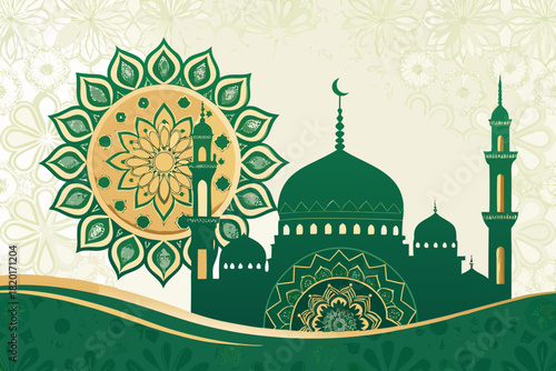 Islamic With Gold Ara Creative Visual Ideal for Marketing