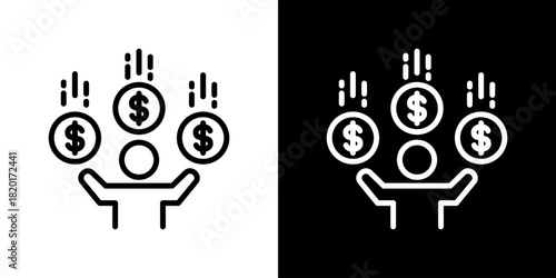 Passive Income Icon Set. Clean Line Design With Light And Dark Versions For Versatile Use.