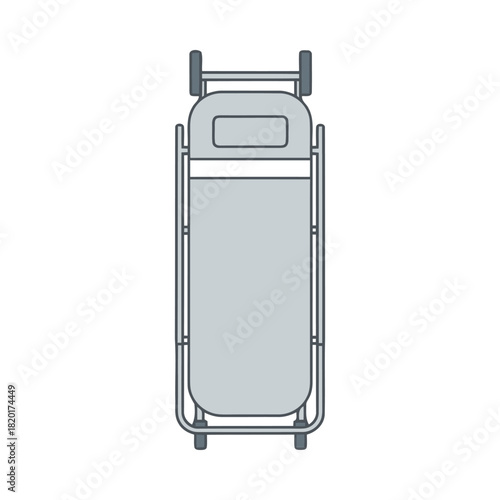 Overhead view flat icon of a hospital patient bed or stretcher