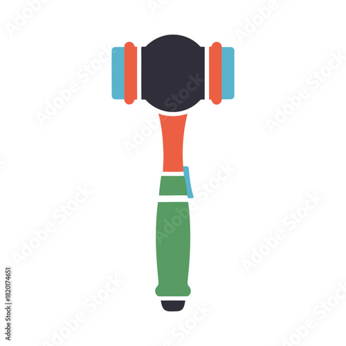 Stylized court hammer design symbol for law and judicial process.