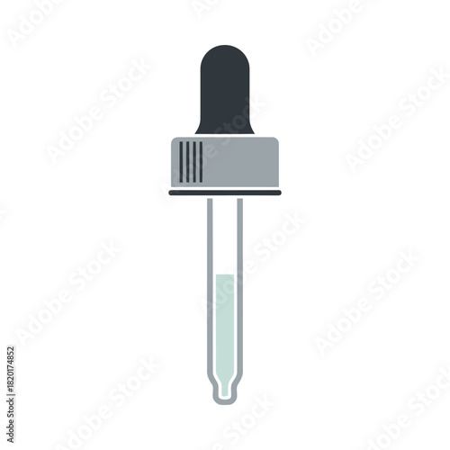 Medical laboratory liquid dropper icon for science and research