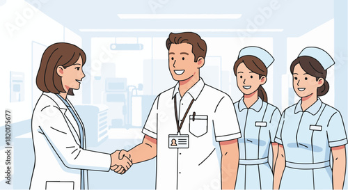 Healthcare Professionals Collaboration Doctors and Nurses Teamwork for Patient Care and Success