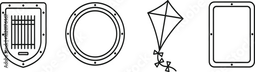 Grunge black circle sign ornament frame with set of steel nails and isolated metal tools vector illustration icon pattern design art decoration symbol