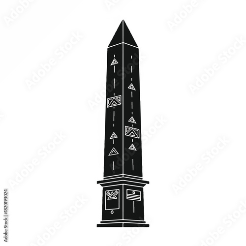 Ancient Egyptian Obelisk Silhouette Illustration