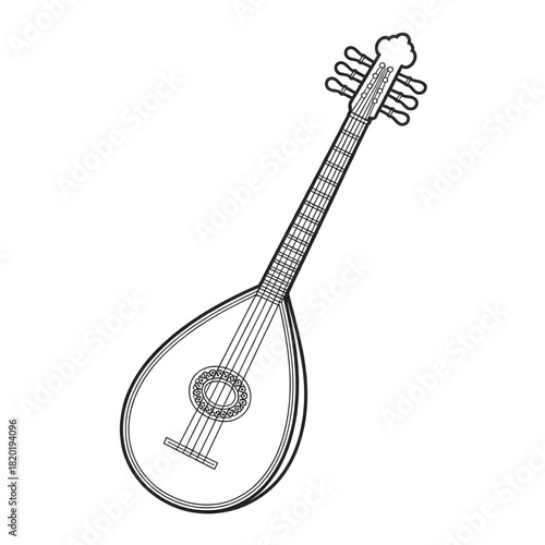 baglama coloring page line art