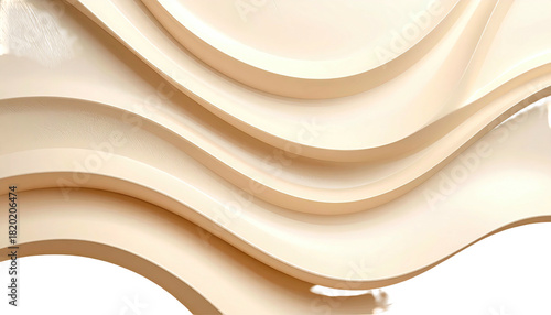 Wavy beige 3D wall panel texture, undulating design