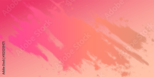 Pink orange polka dots gradient halftone background. Pop art cartoon dot texture with comic graphic design, Horizontal abstract pattern wall for cover digital technology. vector modern