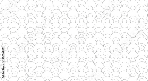 Minimalist seamless background featuring a traditional Japanese Seigaiha wave pattern composed of overlapping semi-circles with thin gray outlines on white.