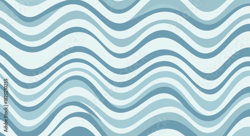 Calming seamless pattern of horizontal wavy lines in various shades of blue and white, creating a simple, fluid design reminiscent of gentle water waves.