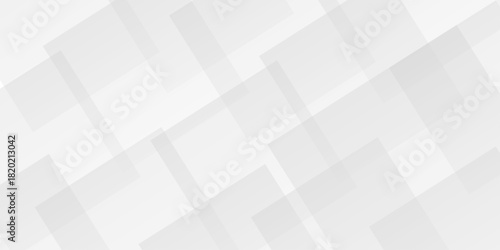 Abstract vector minimal tech gradient white, gray creative triangle geometric technology space rectangle randomly arranged white line background. paper web overlap presentation design.	