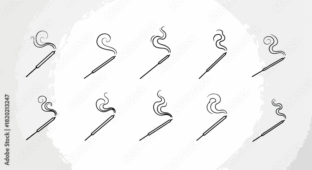 Naklejka premium Burning matchsticks sequence with transparent background