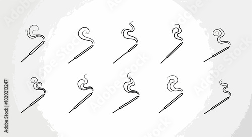 Burning matchsticks sequence with transparent background