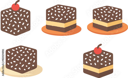 Lamington with flat design style, eps 10 illustration