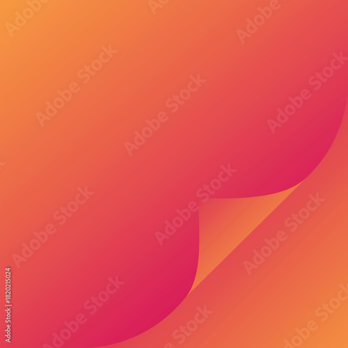 Art & Illustration A vibrant abstract background featuring a smooth curled page corner effect with a warm orange-to-red gradient. The soft curves, glossy highlights, and minimal modern style created