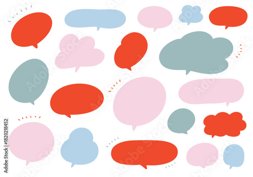 カラフルな吹き出しのイラストセット