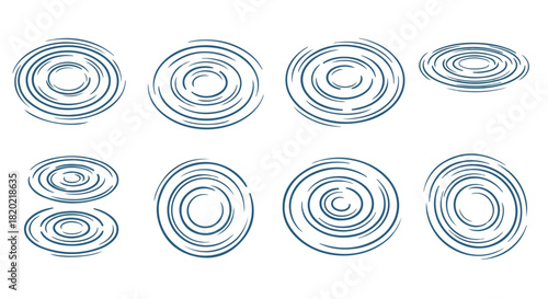 Concentric circles ripple effect with transparent background
