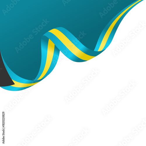 bahamas national flag symbol wave ribbon