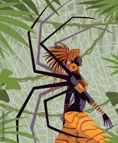 anansi african spider goddess in the jungle