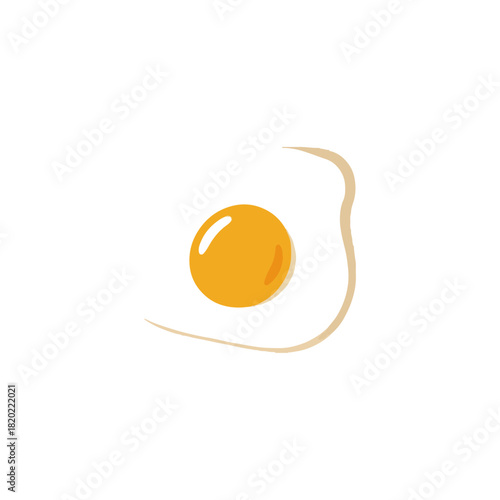 Simple Fried Egg Icon Breakfast Food Concept
