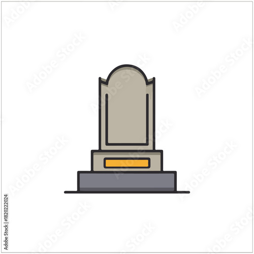 Simple Tombstone Illustration for Memorial, Funeral, Remembrance Concepts