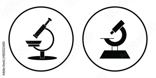 Microscope tool icon set. Flat microscope tool icons from the medical collection for web, mobile apps, and UI. Vector illustration.