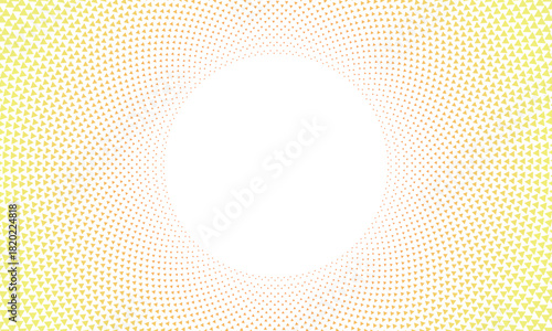 三角形のマークが円形に並ぶ黄色とオレンジのグラデーションがかかったフレーム