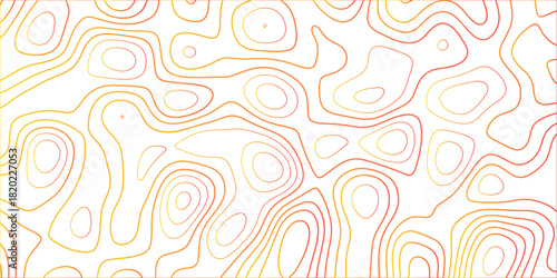 Topographic canyon geometric map relief texture with curved layers and shadow .Abstract geometric topographic contour map background. Panorama view gradient multicolor wave curve