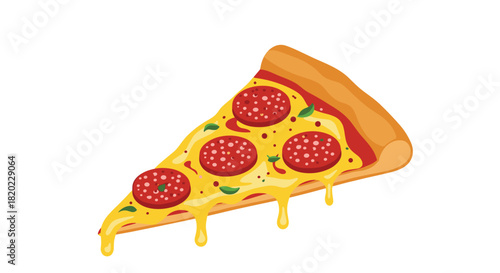 A mouth-watering slice of pepperoni pizza with gooey melted cheese and flavorful toppings, ready to be enjoyed.