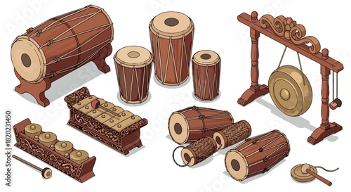 Indonesian percussion instruments collection