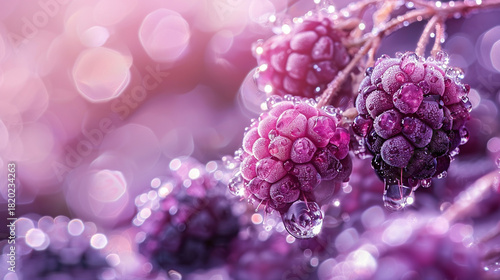 Blackberry and ice cubes