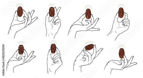 Date handling steps guide with transparent background