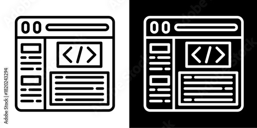 Coding   Icon Set White Style Collection