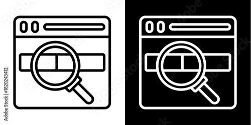 Search   Icon Set White Style Collection