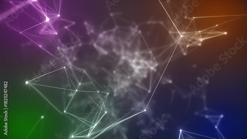 Abstract digital network connections with glowing dots and lines