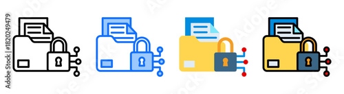 Data Encryption Icon Collection Set Multiple Style