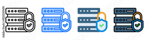Secure Server Icon Collection Set Multiple Style