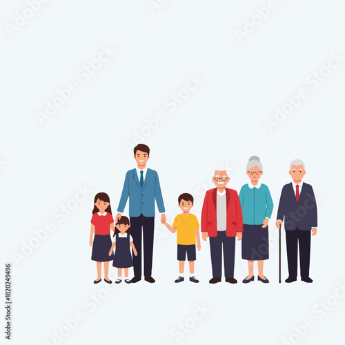 A Diverse Multigenerational Family Standing Together in Unity and Harmony