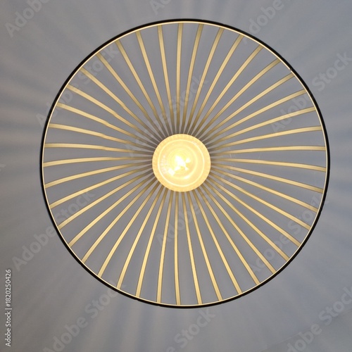 Modern Sunburst Ceiling Light Fixture with Gold Geometric Starburst Design.