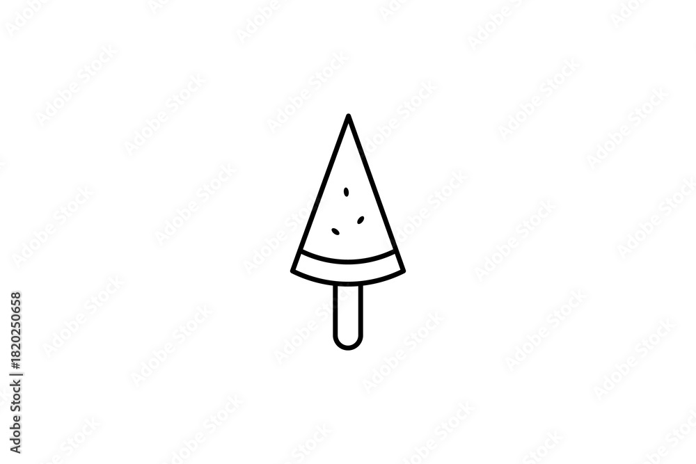 Fototapeta premium Watermelon Ice Cream Stick Outline Icon